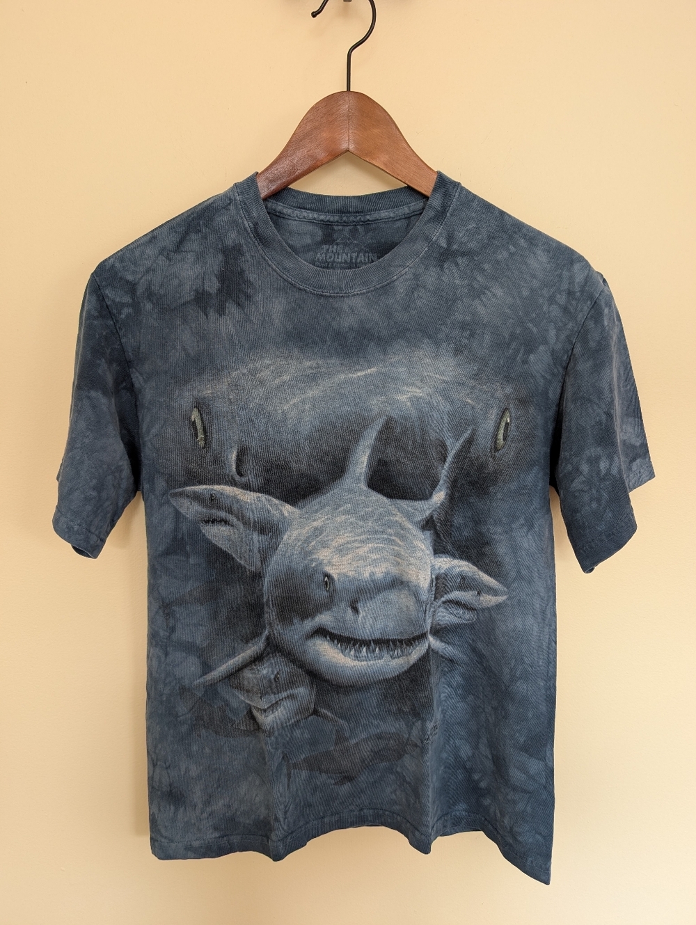 The Mountain Shark Tie Die Crew Neck Short Sleeve Tee Medium Blue